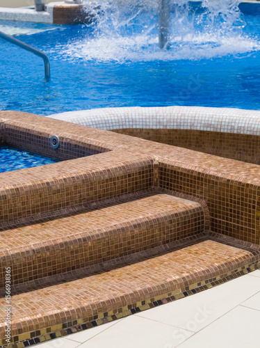 Tiled Steps into Resort Pool