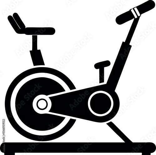 Stylized Fitness Cycle Machine Vector Icon for Training Apps