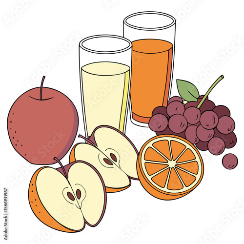 Vibrant assortment of fresh fruits with splashes of juice