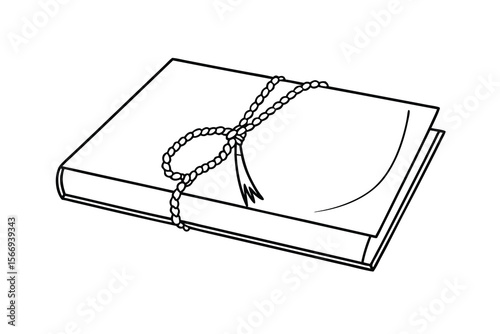 Bound book with decorative cord and tassel vector
