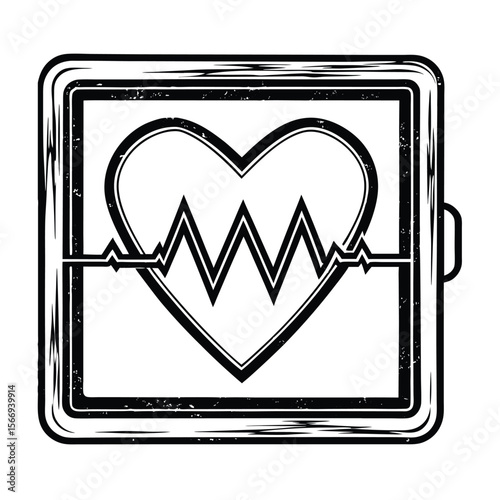 Heart monitor electrocardiogram symbol heart rate medical