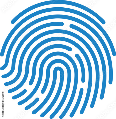 Realistic Fingerprint Icon Vector for Biometric Identification