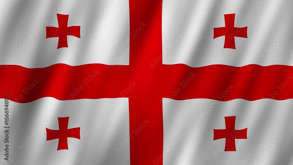 Experience the vibrant colors of the Georgian flag waving proudly