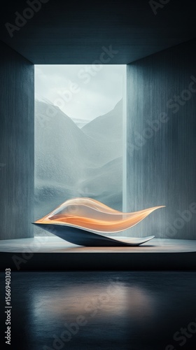 Futuristic, flowing, modern lounge