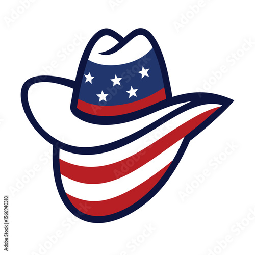 Wild West Cowboy Hat with USA Flag Detail