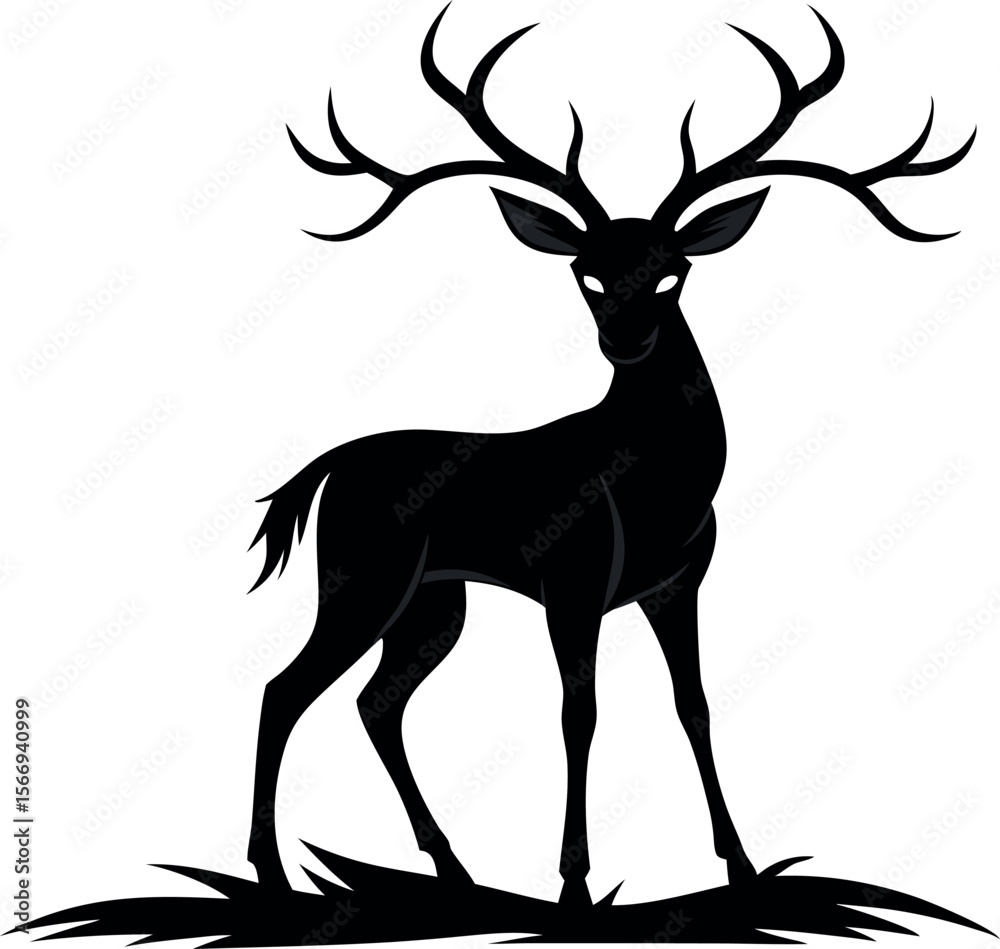 Fototapeta premium Elegant Deer Silhouette Artwork for Animal Lovers