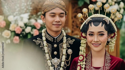 Traditional javanese wedding couple solo central java