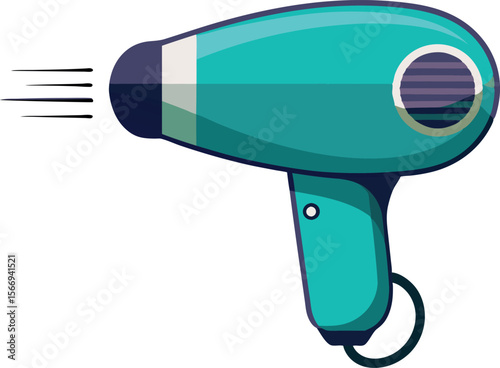 Modern Hair Dryer Icon Vector for Hair Styling Projects