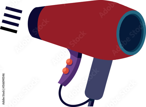 Minimal Hair Dryer Graphic for Barber and Beauty Use