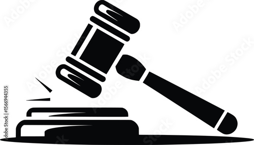 Judge Gavel Silhouette Icon for Legal, Law, and Justice Designs.

