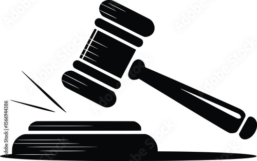 Judge Gavel Silhouette Icon for Legal, Law, and Justice Designs.

