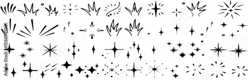 Hand Drawn Sparkle & Burst Elements: Design Assets