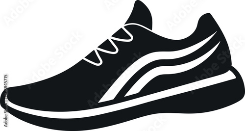Minimal Running Shoes Vector Line Silhouette Illustration