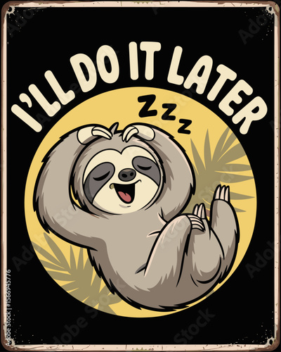 Cool sloth vector illustration