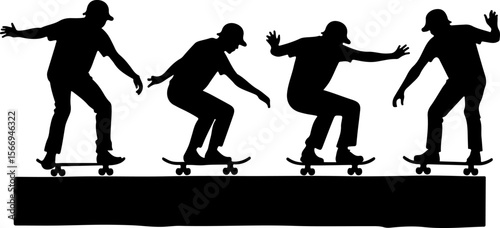 mountain skateboard, skateboarding, extreme man sport   vector bundle