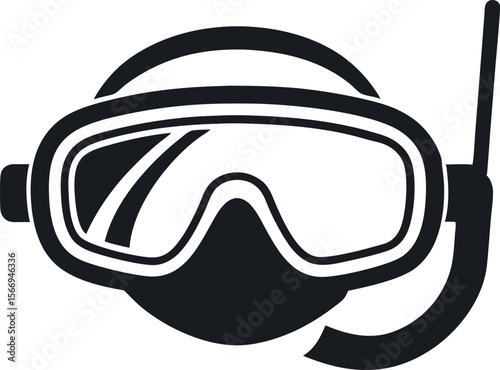 Snorkeling Equipment Vector Silhouette Illustration Icon