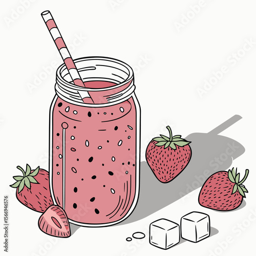 Vibrant vector illustration of a fresh berry smoothie showcasing a blend of mixed berries a creamy texture and a refreshing design perfect for healthy eating