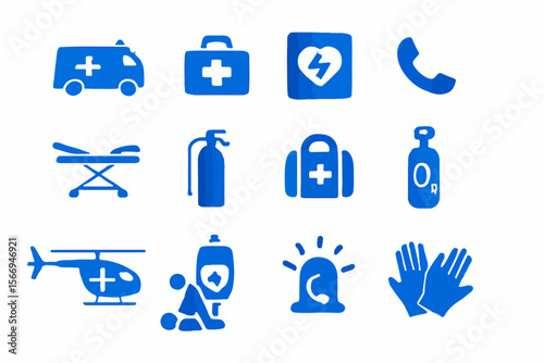 Medical and Hospital Icon Set in Vector Style for Web and Design Use