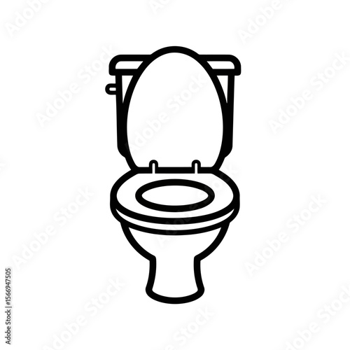 Clean Toilet Icon  Vector Illustration of a Sanitary Bathroom Fixture for Websites and Apps