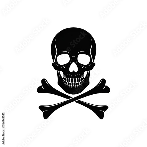 Skull and Crossbones Danger Warning - Flat Vector Illustration PNG Transparent (Hazard Symbol)