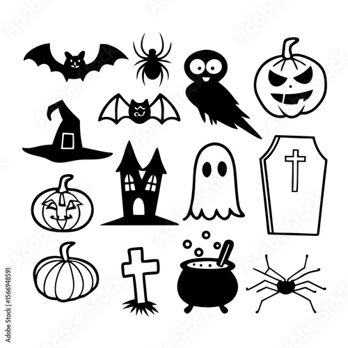 Halloween Icon Set Decor