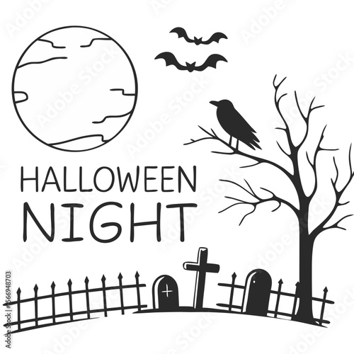 Halloween Night Graveyard Decor