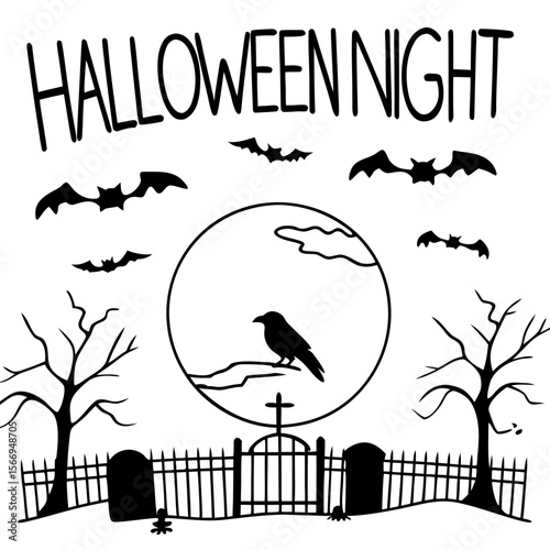 Halloween Night Graveyard Decor
