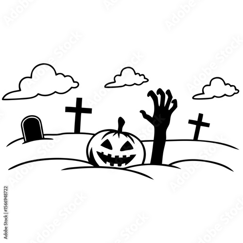 Halloween Pumpkin Graveyard Decor
