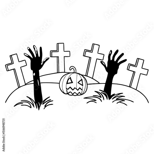 Halloween Pumpkin Graveyard Decor