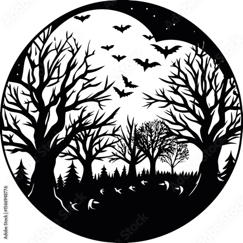 Haunted Forest Night Decor