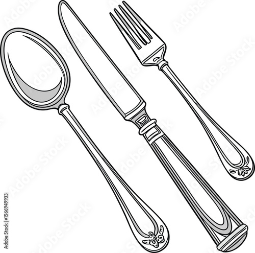 Elegant Cutlery Set Spoon Knife and Fork