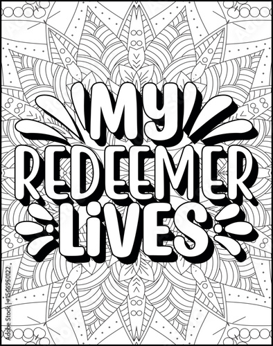 Bible Verse Quote Coloring Page for Adults. Christian Quote Coloring Page