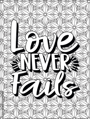 Bible Verse Quote Coloring Page for Adults. Christian Quote Coloring Page