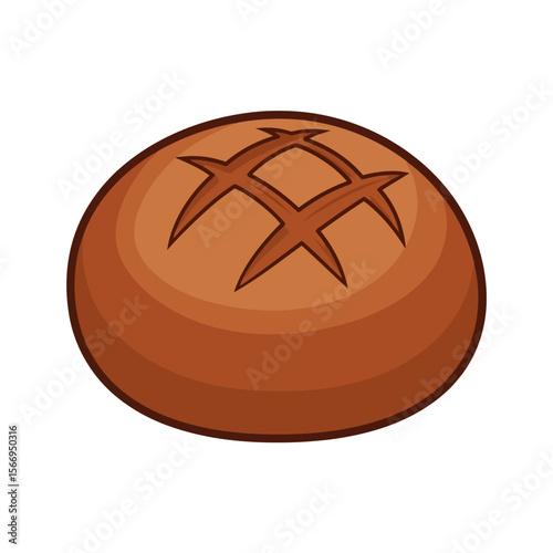 An artisan loaf of bread vector icon