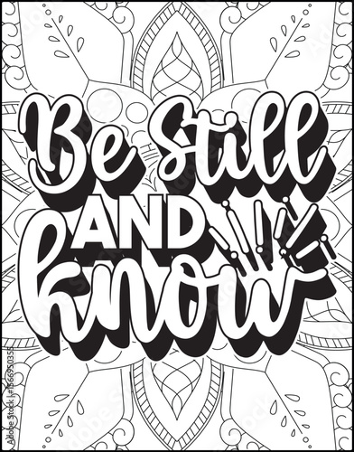 Bible Verse Quote Coloring Page for Adults. Christian Quote Coloring Page