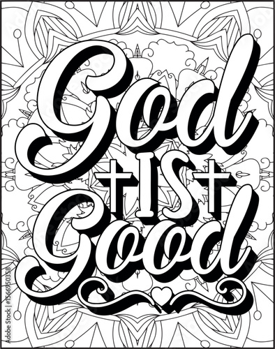 Bible Verse Quote Coloring Page for Adults. Christian Quote Coloring Page
