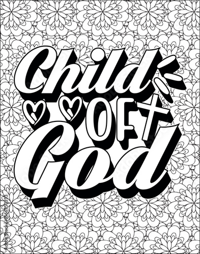 Bible Verse Quote Coloring Page for Adults. Christian Quote Coloring Page