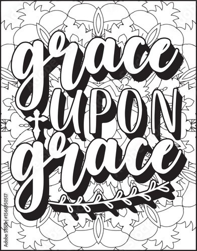 Bible Verse Quote Coloring Page for Adults. Christian Quote Coloring Page