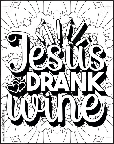 Bible Verse Quote Coloring Page for Adults. Christian Quote Coloring Page