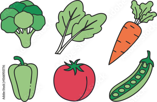 Healthy Vegetables Clipart Set for Nutrition and Cooking Designs. Fresh Vegetables Clipart Collection for Recipe and Menu Projects. Colorful Vegetables Clipart for Healthy Food and Wellness Graphics