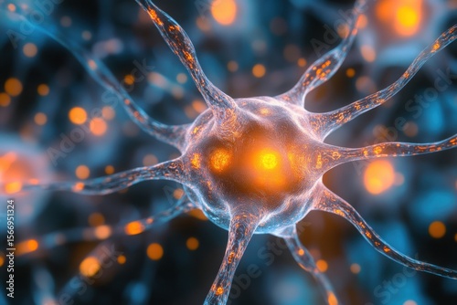 Understanding dopamine's role in the brain and its impact on mood and behavior in a neural network illustration, Dopamine molecule