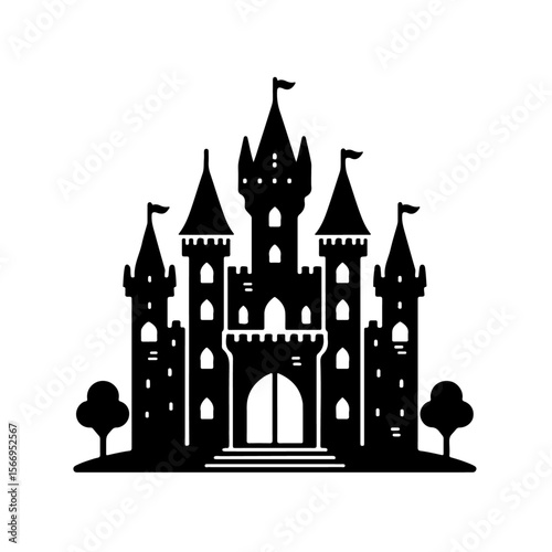 castle silhouette , castle vector