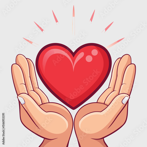 Gentle Hands Holding Something A Delicate Vector Illustration