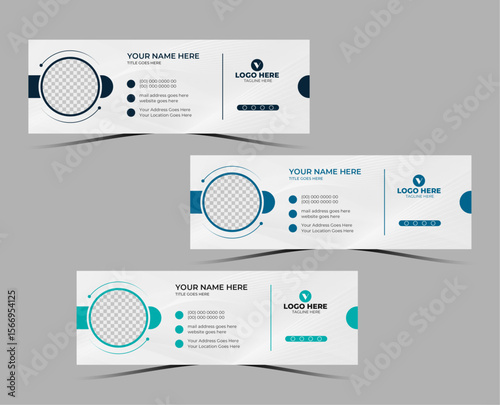 Business email signature with an author photo place modern and minimal layout
