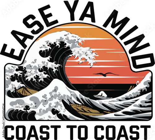 Ease Ya Mind-Coast to Coast- silhouette vector illustration