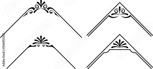 black and white set of delimiters for text, dividers	
