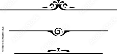 black and white set of delimiters for text, dividers	
