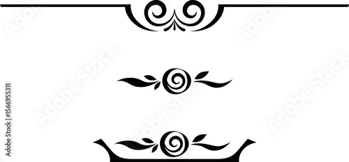 black and white set of delimiters for text, dividers	
