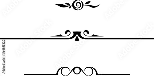 black and white set of delimiters for text, dividers	
