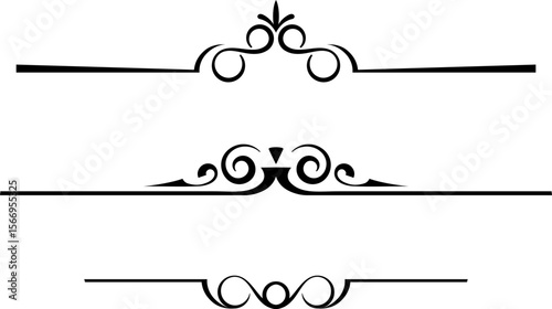 black and white set of delimiters for text, dividers	
